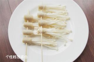 蒜蓉香辣金针菇烤串