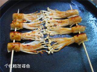 蒜蓉香辣金针菇烤串