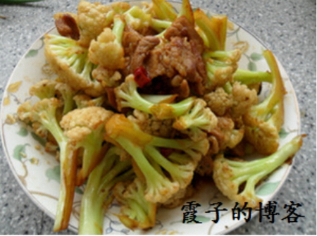 干煸肉片<a href=/shicai/shucai/CaiHua/index.html target=_blank><u>菜花</u></a>